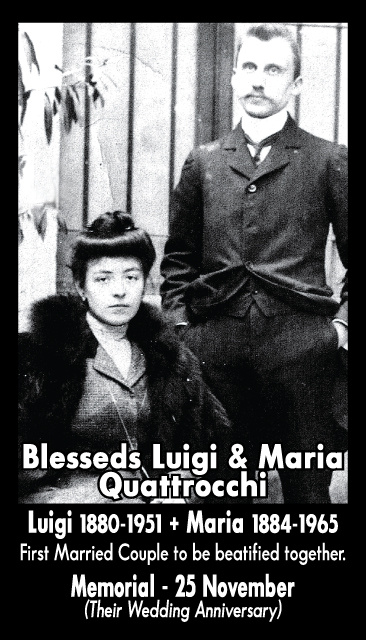 Blesseds Luigi & Maria Quattrocchi Prayer Card